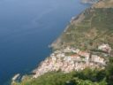 Riomaggiore seen from the sanctuary of Montenero