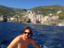 Let’s go on the raft, with Riomaggiore behind!
